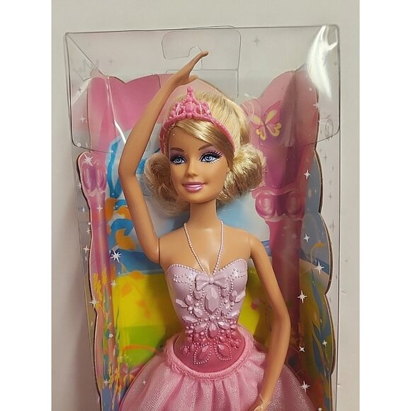 Barbie Fairytale Magic Fairytopia Blonde Ballarina Doll Pink 2011 Mattel SEALED - Picture 3 of 4